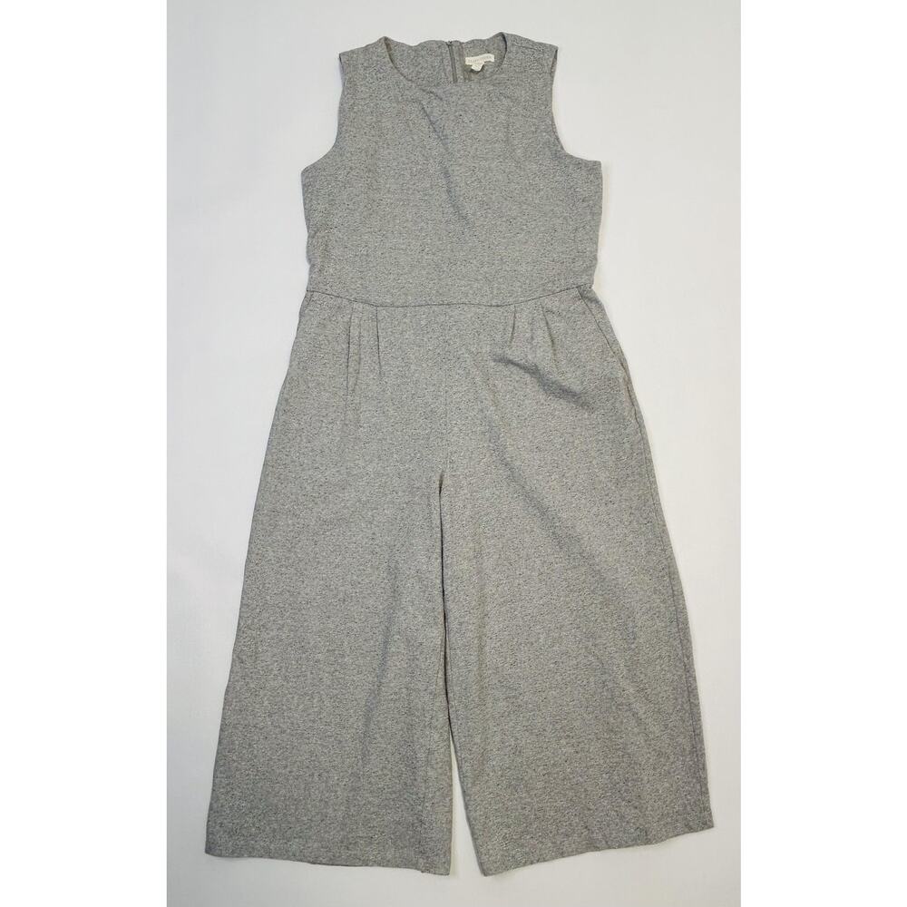 Eileen Fisher Jumpsuit Womens Medium Sleeveless Wide Leg Cropped Knit Romper